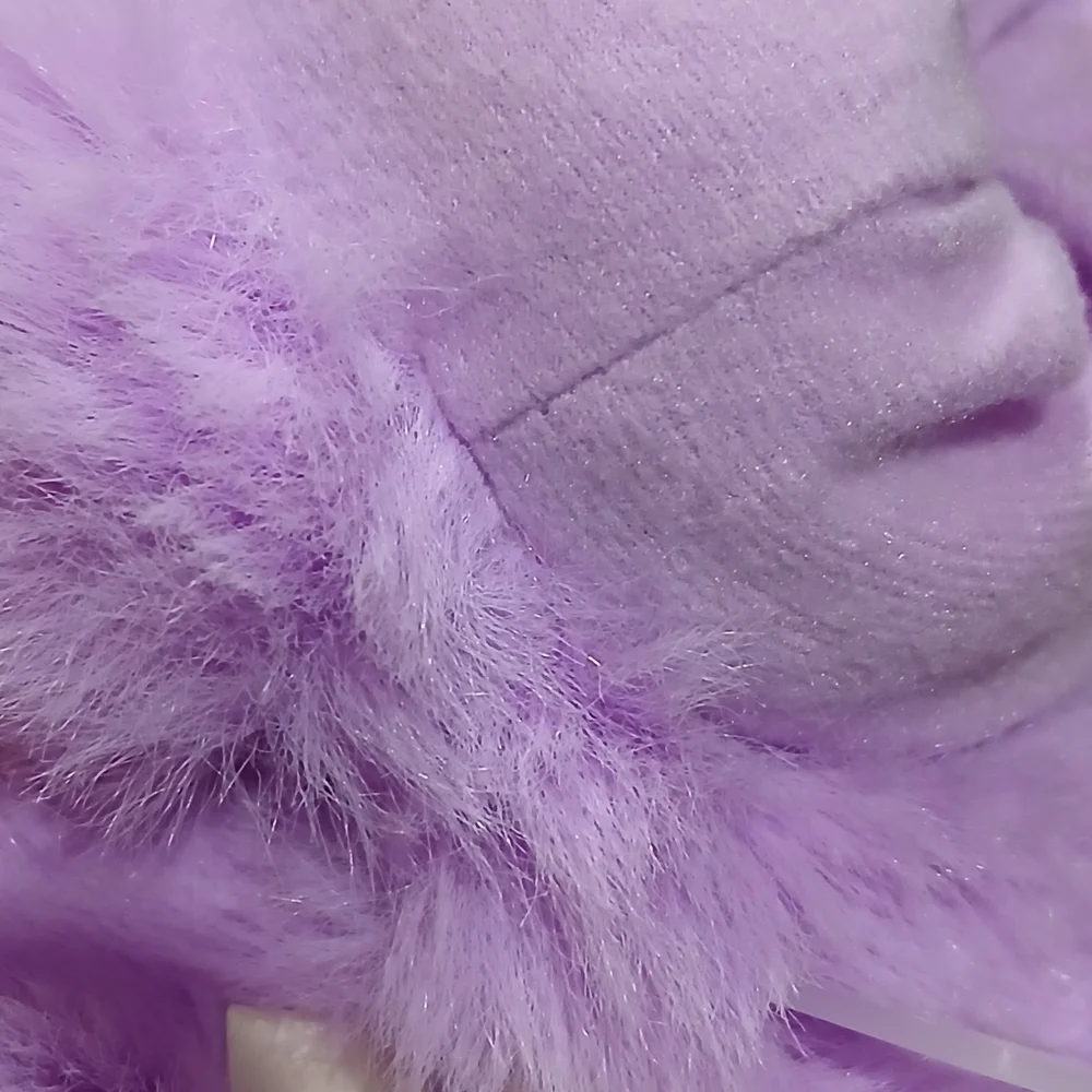 Plush Lavender Mittens And Black Steve Madden Ear Muffs